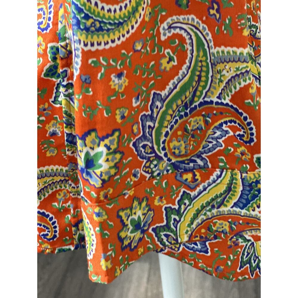 Lauren Ralph Lauren Women's Paisley Orange Paisley Long sleeve Blouse - Picture 13 of 16